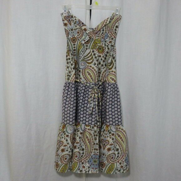 Band of Gypsies XS White Blue Orange Yellow Floral Boho Festival Dress - Picture 3 of 7